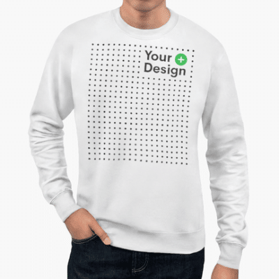 Custom Printed Mens Fleece Sweatshirt