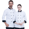 Custom Long Sleeve Chef Coat Jacket with Restaurant Logo