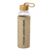 Custom Eco-Friendly Glass Water Bottle with Bamboo Fiber Sleeve