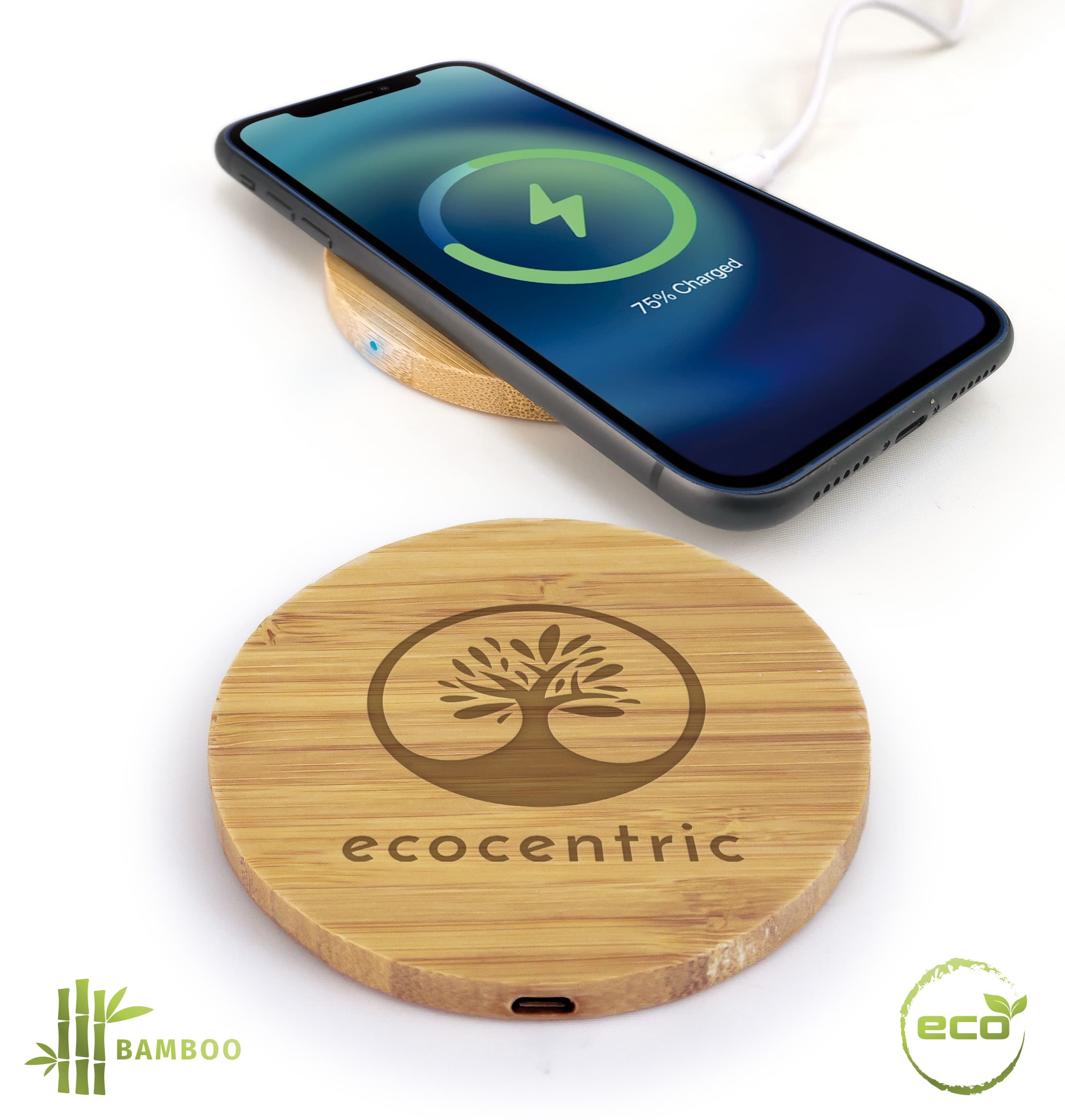 Custom Bamboo Wireless Charging Pad