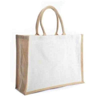 Custom Printed Canvas Jute Bags with Button Logo
