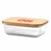 Custom Printed Personalized Glass Lunch Box with Bamboo Lid
