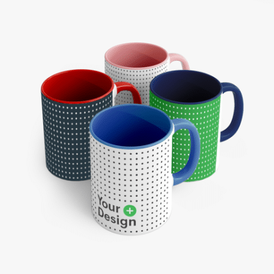 Custom Two Tone Ceramic Mug Printed