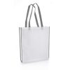 [NW001 V-White-Grey] Non-Woven Shopping Bag Vertical White-Grey