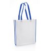 [NW001 V-White-R.Blue] Non-Woven Shopping Bag Vertical White-R