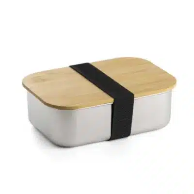 Custom Stainless Steel Lunchbox with Bamboo Lid