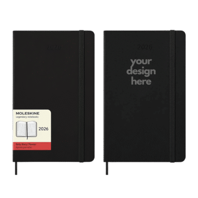 1.0 Main Custom Printed Moleskine 2026 Daily Planner Notebook Add Your Design or Logo to Custom Moleskine 2026 Daily Planner Notebook