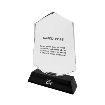 Custom Crystal Trophy with Black Base
