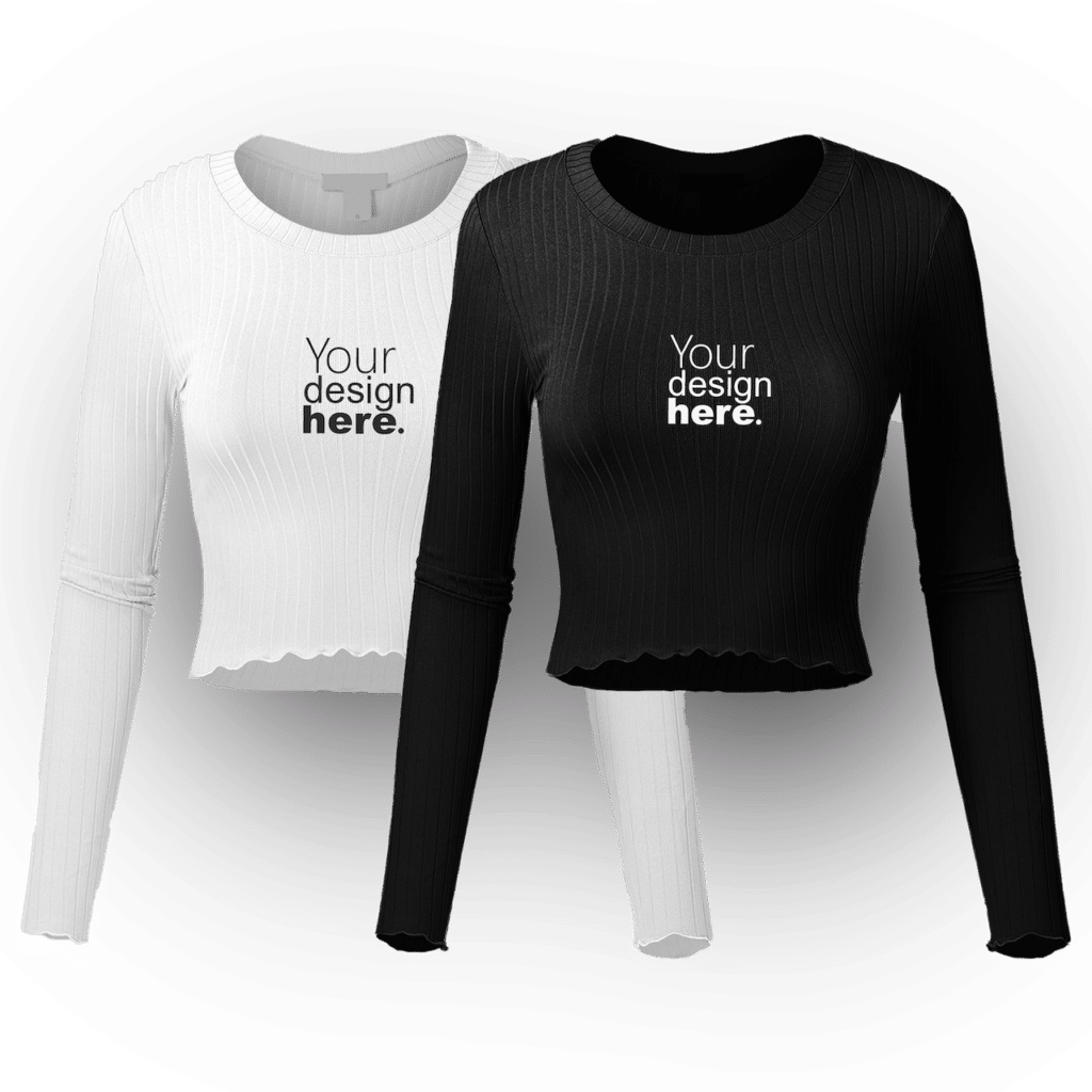 Custom Long Sleeve Crop Top Printing Merchlist