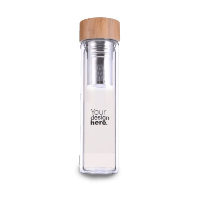 Custom Glass and Bamboo Insulation Bottle