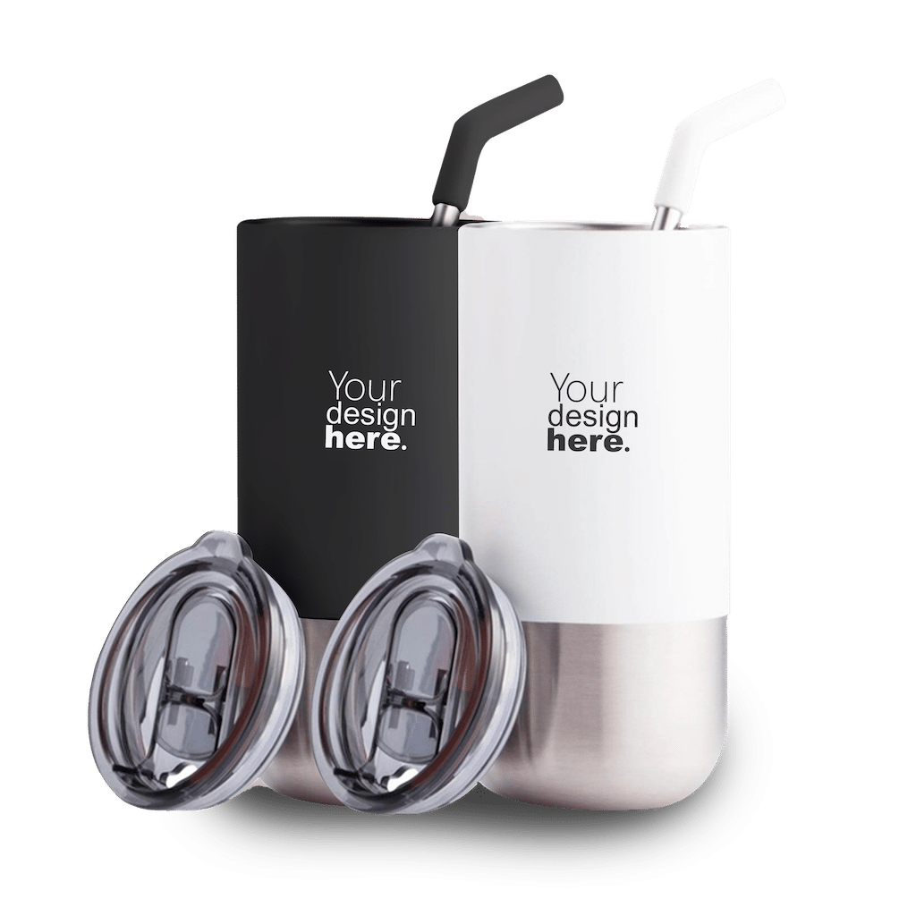 Custom Insulated Tumbler with Reusable Straw