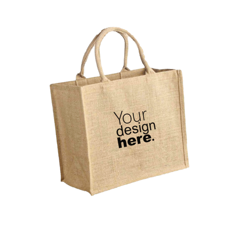 Custom Jute Shopping Bag Horizontal Printing Merchlist