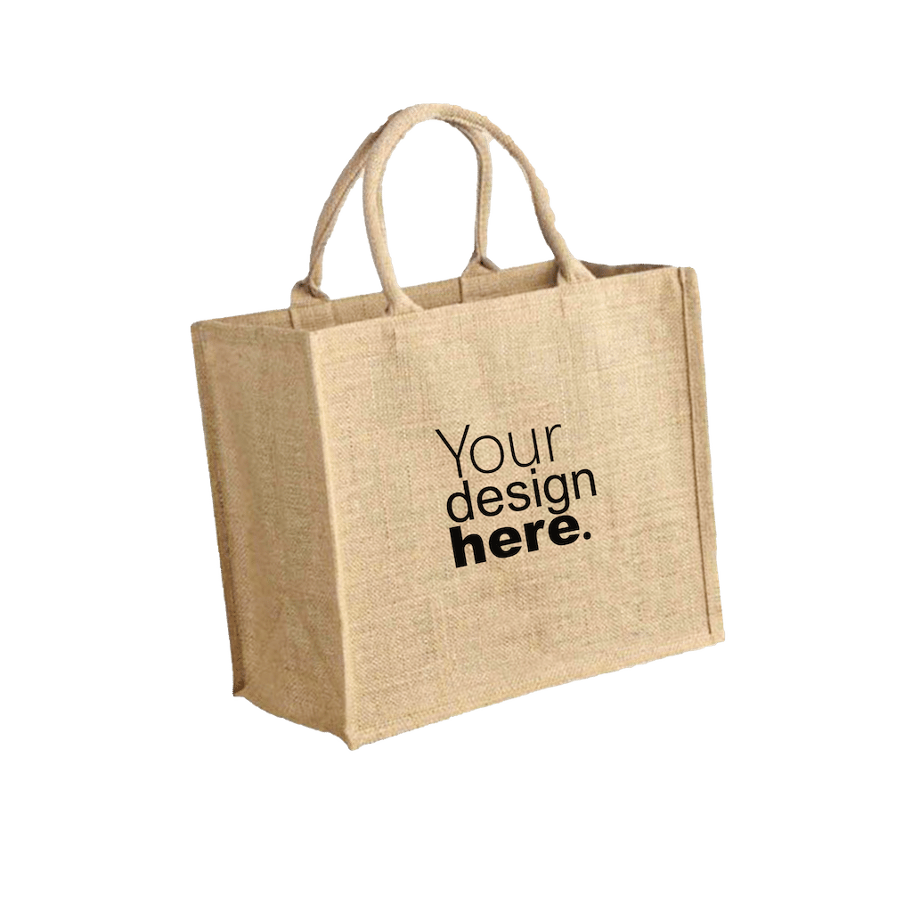 Custom Jute Shopping Bag - Horizontal Printing - Merchlist