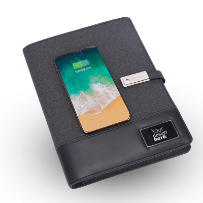 Custom Office Organizer Notebook with Wireless Charging