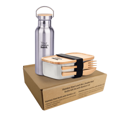 Custom Lunch Box Set - Stainless Steel Lunch Box and Bottle