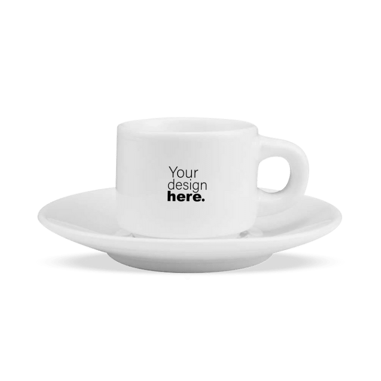 Custom Mini Espresso Cup & Saucer Printing Merchlist