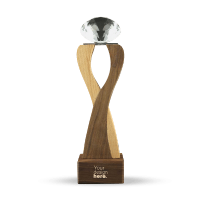 Custom Wooden Crystal Trophy