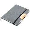 Custom Printed A5 Fabric Notebook with Phone Holder Merchlist_Grey