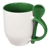 Custom Printed Two-Tone Ceramic Mug Cup with Spoon Merchlist_Green copy