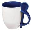 Custom Printed Two-Tone Ceramic Mug Cup with Spoon Merchlist_Navy Blue