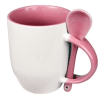 Custom Printed Two-Tone Ceramic Mug Cup with Spoon Merchlist_Pink copy