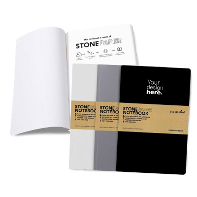 1. Main Custom Printed Stone Paper A5 Notebook Merchlist with Logo