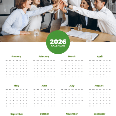1.0 Main Custom Printed 2026 Wall Calendar Add Your Design or Logo to Custom 2026 Wall Calendar