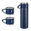 Custom Printed Roger Stainless Steel Flask with 2 Cups Merchlist_Blue