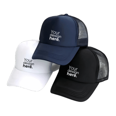 1. Main Custom Printed Trucker Hat Merchlist Add Your Logo or Design to Custom Trucker Cap with Net