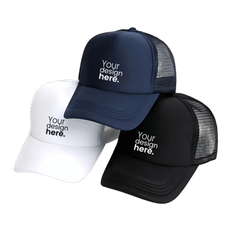 1. Main Custom Printed Trucker Hat Merchlist Add Your Logo or Design to Custom Trucker Cap with Net