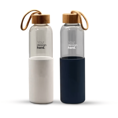 Custom Printed Glass Bottle with Silicone Sleeve