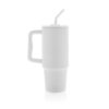 BERN Recycled Stainless Steel Tumbler with Straw_White_Back