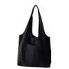 Custom Printed Cotton Shopper Bags with Logo Merchlist_Black_Front