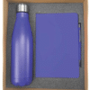 Custom Printed Notebook & Bottle Office Corporate Gift Set Merchlist_Blue