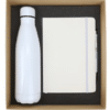 Custom Printed Notebook & Bottle Office Corporate Gift Set Merchlist_White
