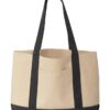 Custom Printed Two Tone Tote Bag with Pocket Merchlist_Black