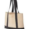 Custom Printed Two Tone Tote Bag with Pocket Merchlist_Black 2