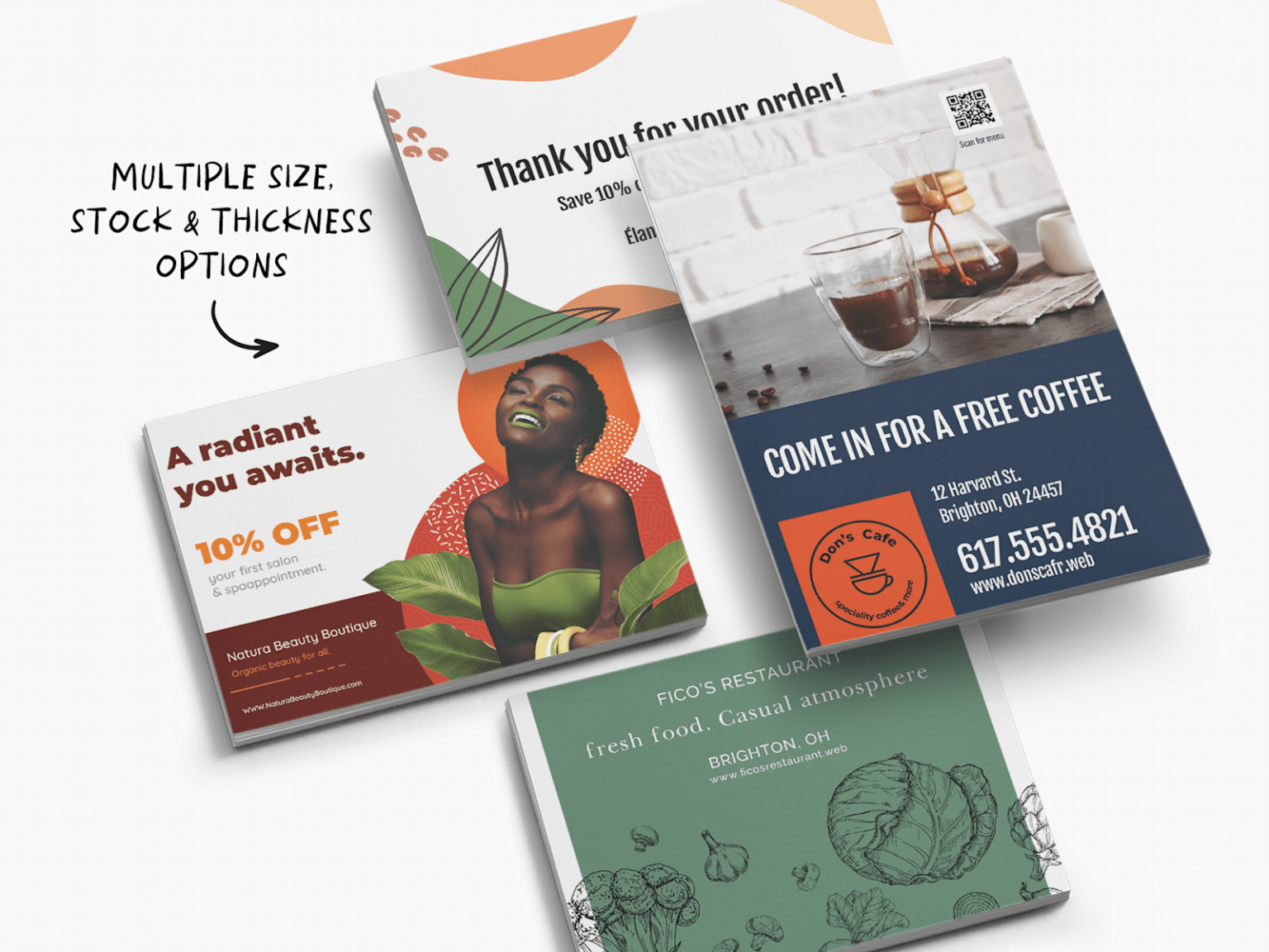 Custom printed promotional postcards merchlist