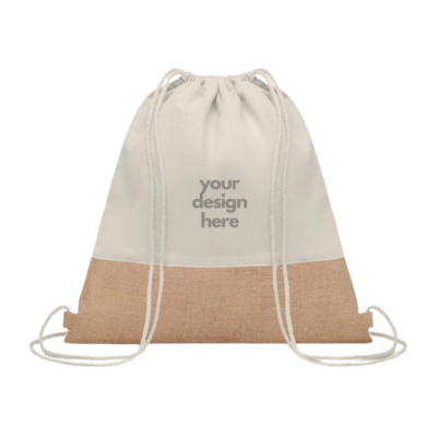 1. Main Custom Printed Jute and Cotton Drawstring Bag Merchlist Add Your Logo to Drawstring Bags