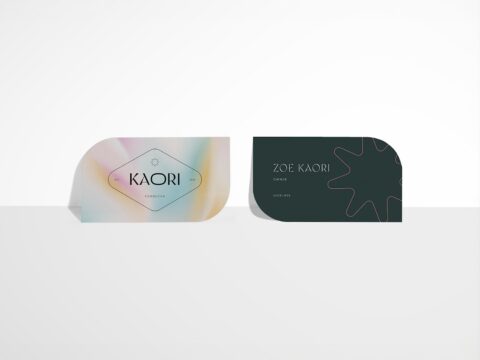 1. Main Custom Printed Leaf Shaped Vastu Business Card Merchlist with Company Logo Details