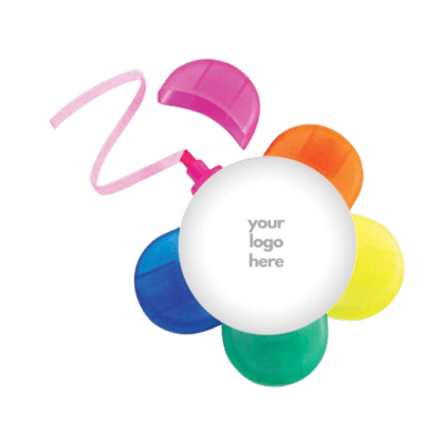 1. Main Custom Printed Petal Highlighter 5 color highlighter with school logo back to school Merchlist