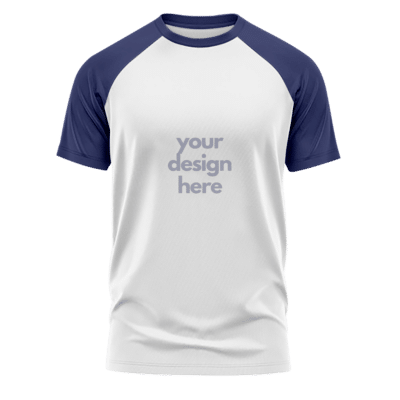 1. Main Custom Printed Raglan Short Sleeve T-shirt Merchlist Add Your Design or Logo