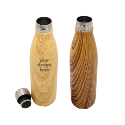 1. Main Custom Printed Wood Print Stainless Steel Water Bottle Merchlist Add Company Logo to Water Bottle Merchlist