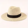 Custom Printed Fedora Panama Straw Hat Merchlist Add Your Logo or Initials to Straw Fedora Panama Hat Merchlist_Beige