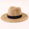 Custom Printed Fedora Panama Straw Hat Merchlist Add Your Logo or Initials to Straw Fedora Panama Hat Merchlist_Brown