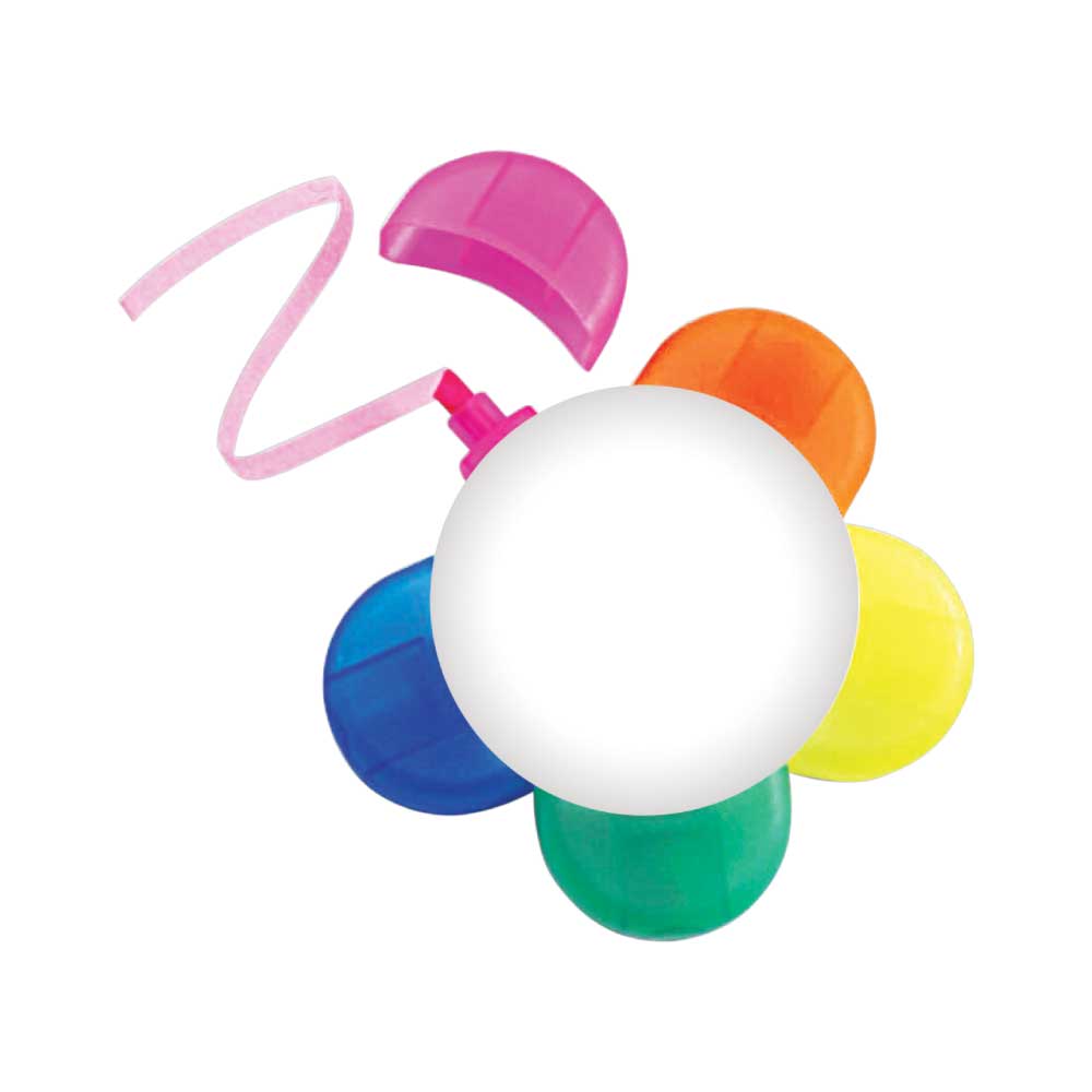 Custom Printed Petal Highlighter 5 color highlighter with school logo back to school Merchlist_Product