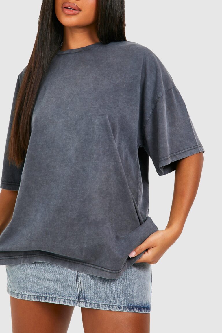 Suvipnee Men's Acid Wash T-Shirts Oversized Unisex T Shirt