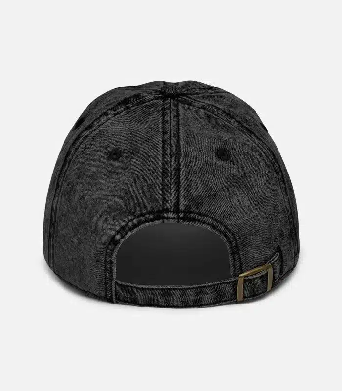 Custom Printed Vintage Washed Dad Hat Dad Cap Merchlist Add Your Design or Logo to Vintage Dad Hat_Black_Back