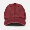 Custom Printed Vintage Washed Dad Hat Dad Cap Merchlist Add Your Design or Logo to Vintage Dad Hat_Maroon_Front