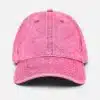 Custom Printed Vintage Washed Dad Hat Dad Cap Merchlist Add Your Design or Logo to Vintage Dad Hat_Pink_Front